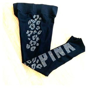 New vs Pink leopard diamond leggings